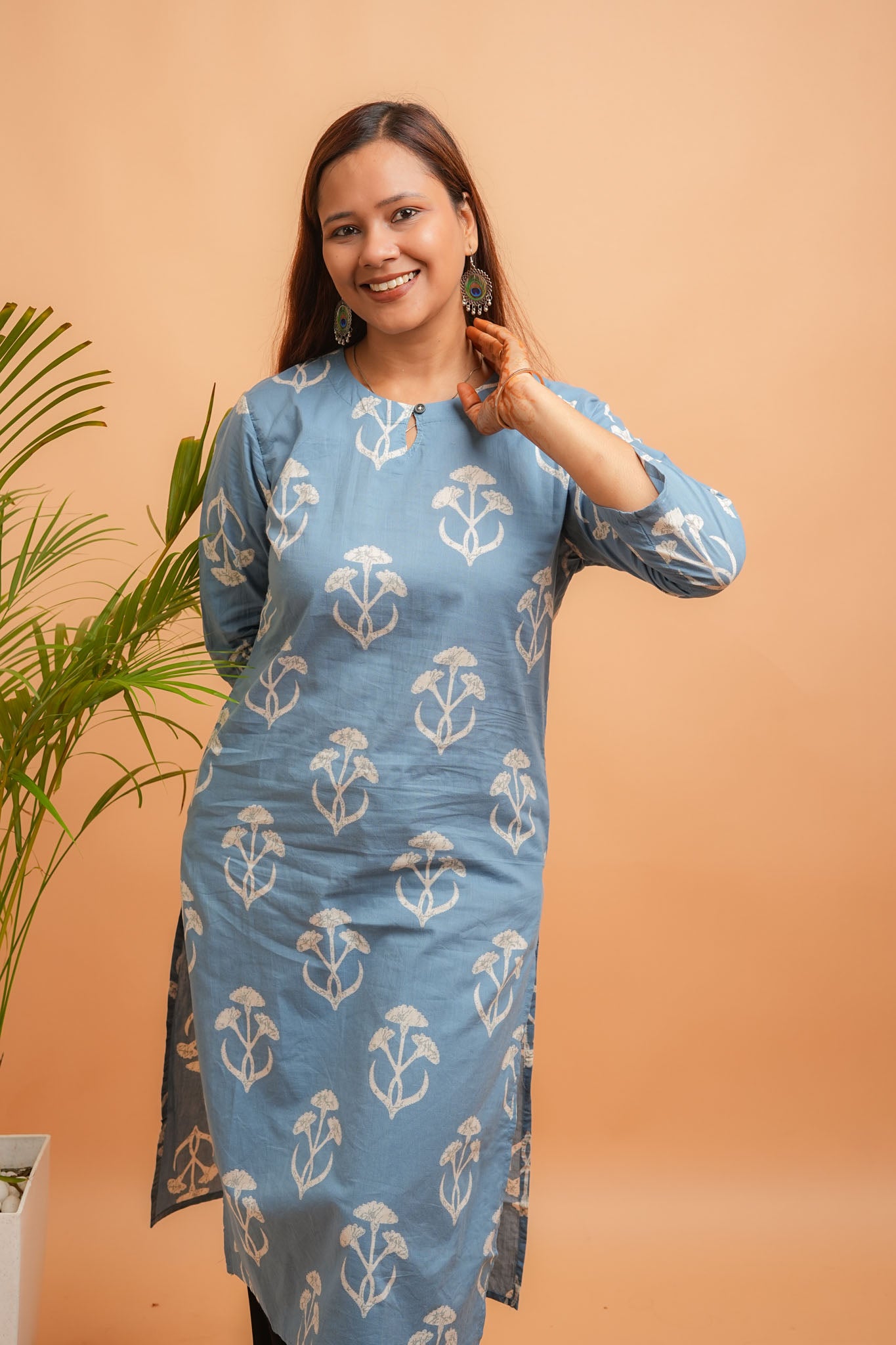 KYNA - POWDER BLUE COTTON KURTA
