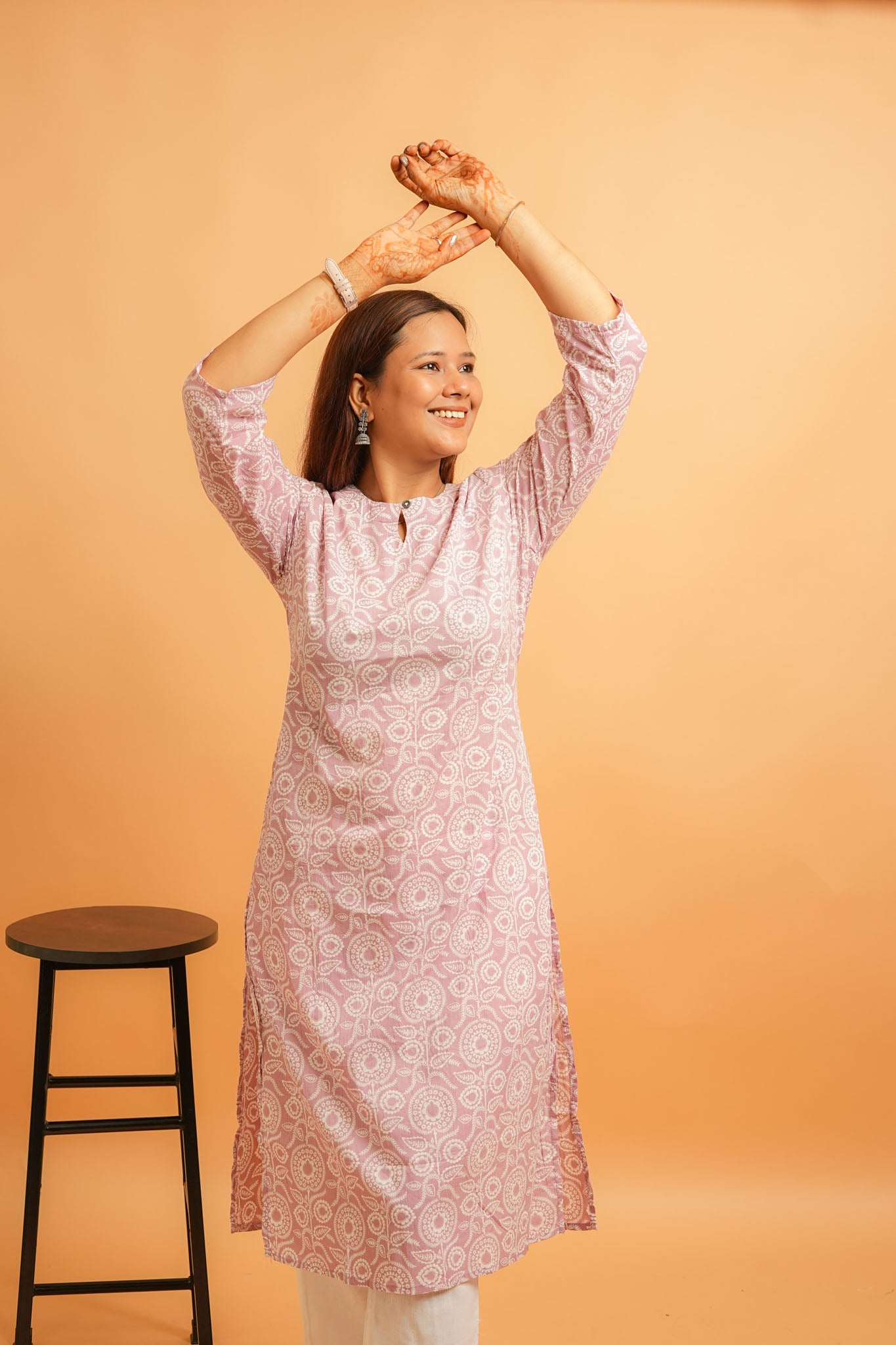 KAAYA- PEACHY PINK COTTON KURTA