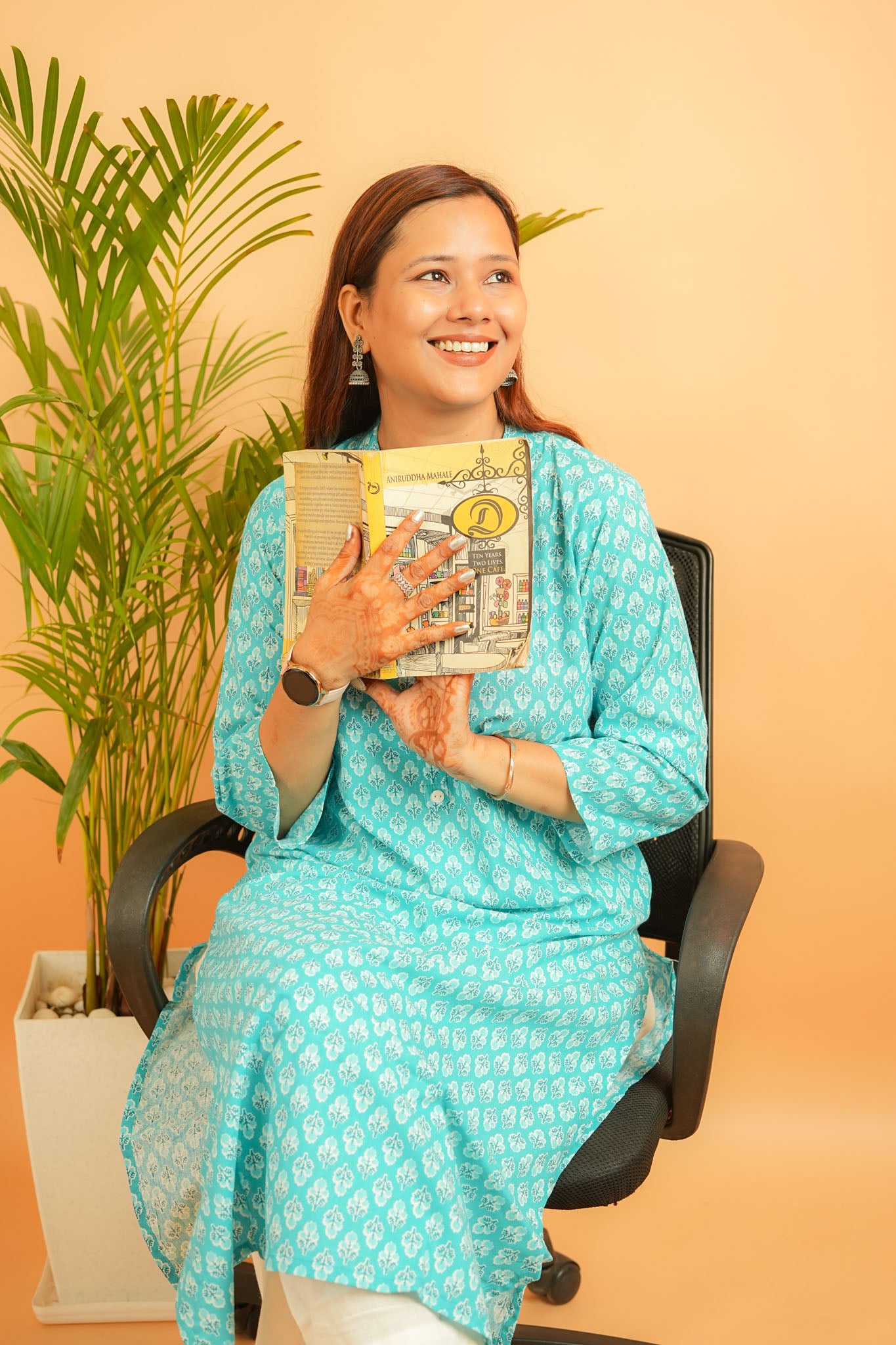 KASVI- BLUE COTTON FLEX KURTA