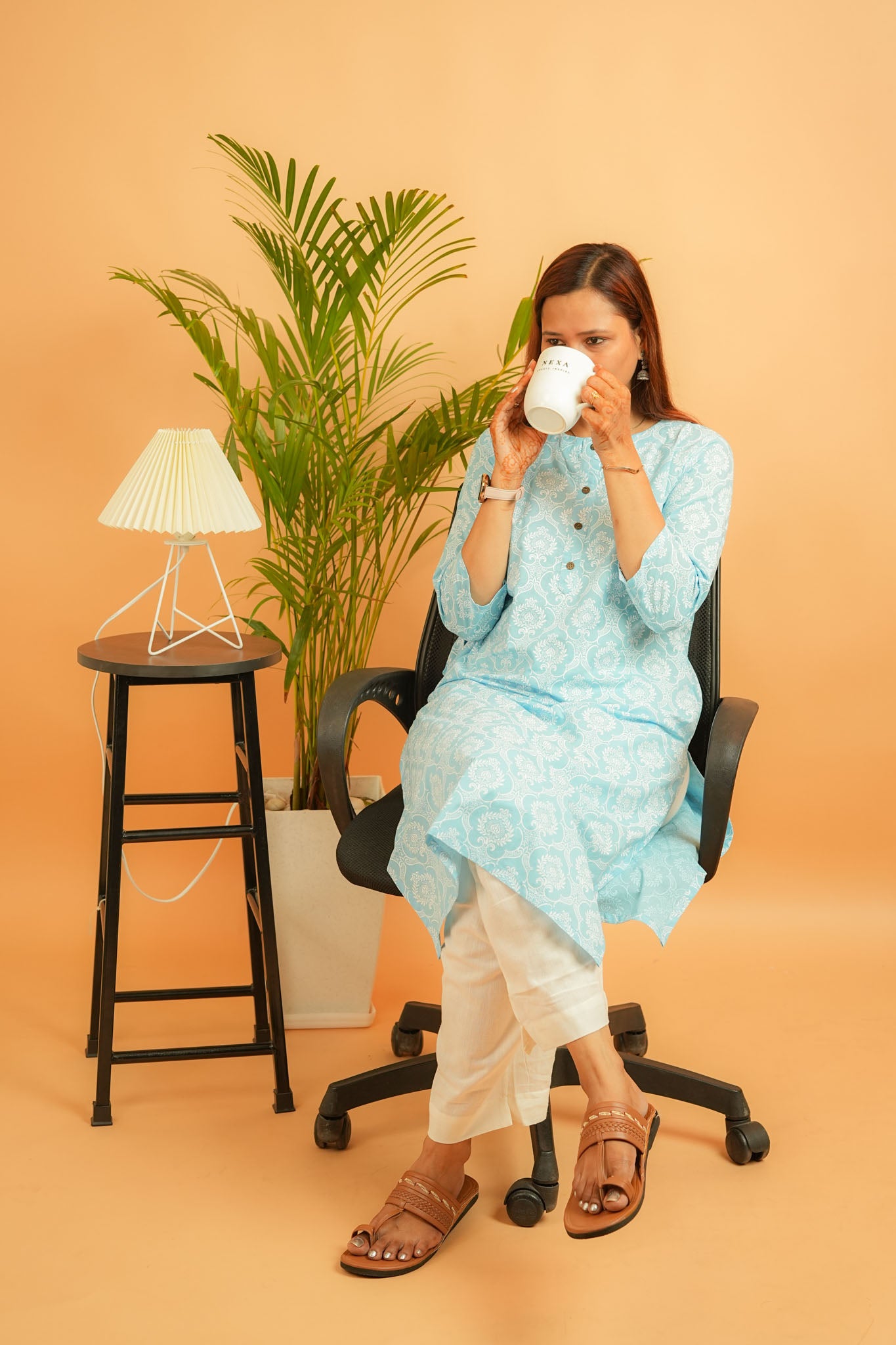 KAARI- SKY BLUE COTTON KURTA