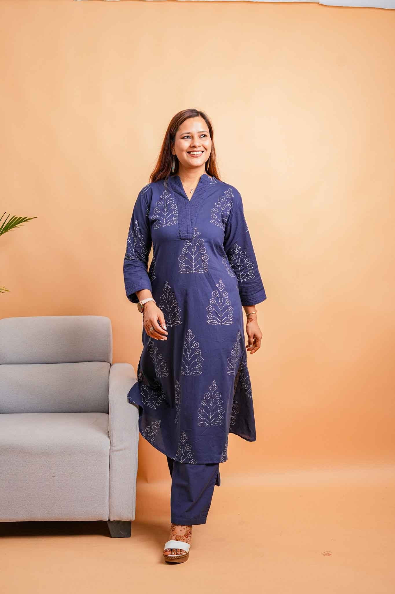 LIA- NAVY BLUE PREMIUM COTTON CO-ORD SET