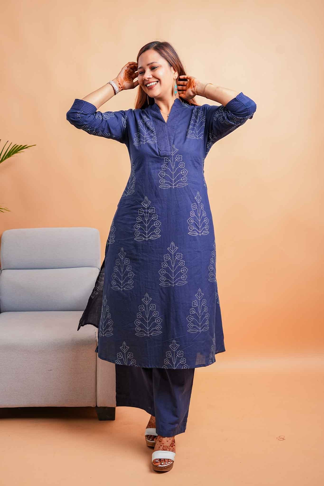 LIA- NAVY BLUE PREMIUM COTTON CO-ORD SET