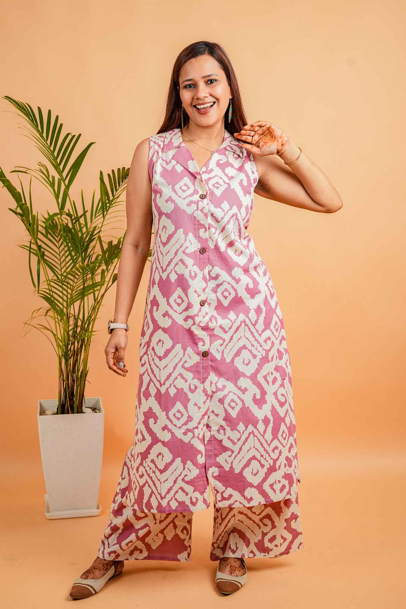 LADLA - PURPLE COLOUR CO-ORD SET WITH BAND COLLAR