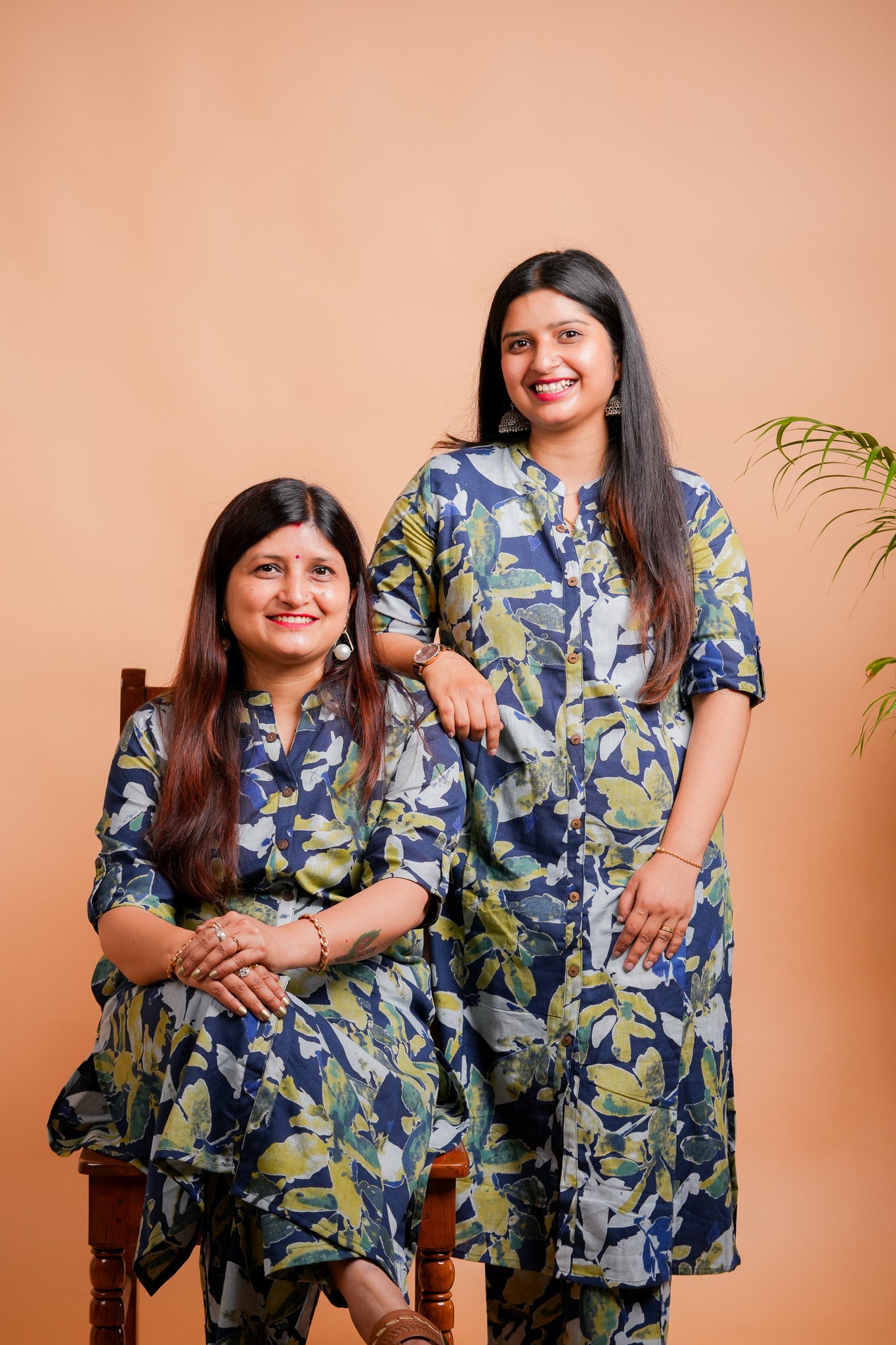 LOHI- DARK BLUE CO-ORD SET WITH FLORAL PRINT