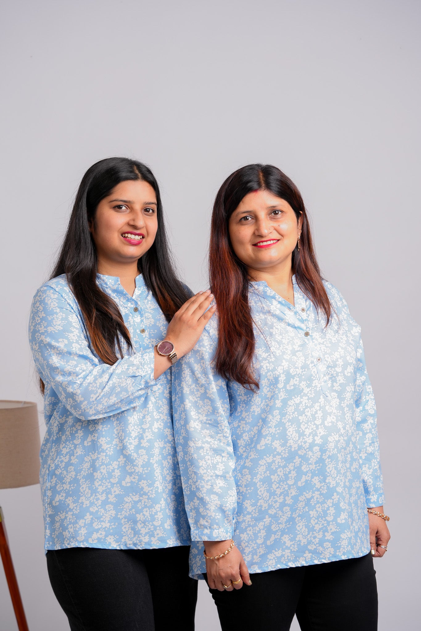 PAYAL-SKY BLUE AND WHITE RAYON TUNIC