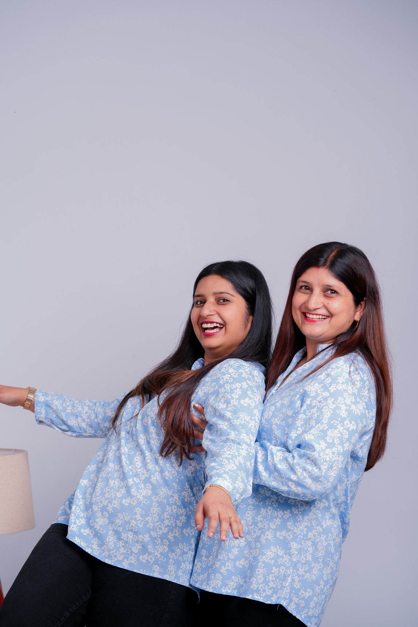 PAYAL-SKY BLUE AND WHITE RAYON TUNIC