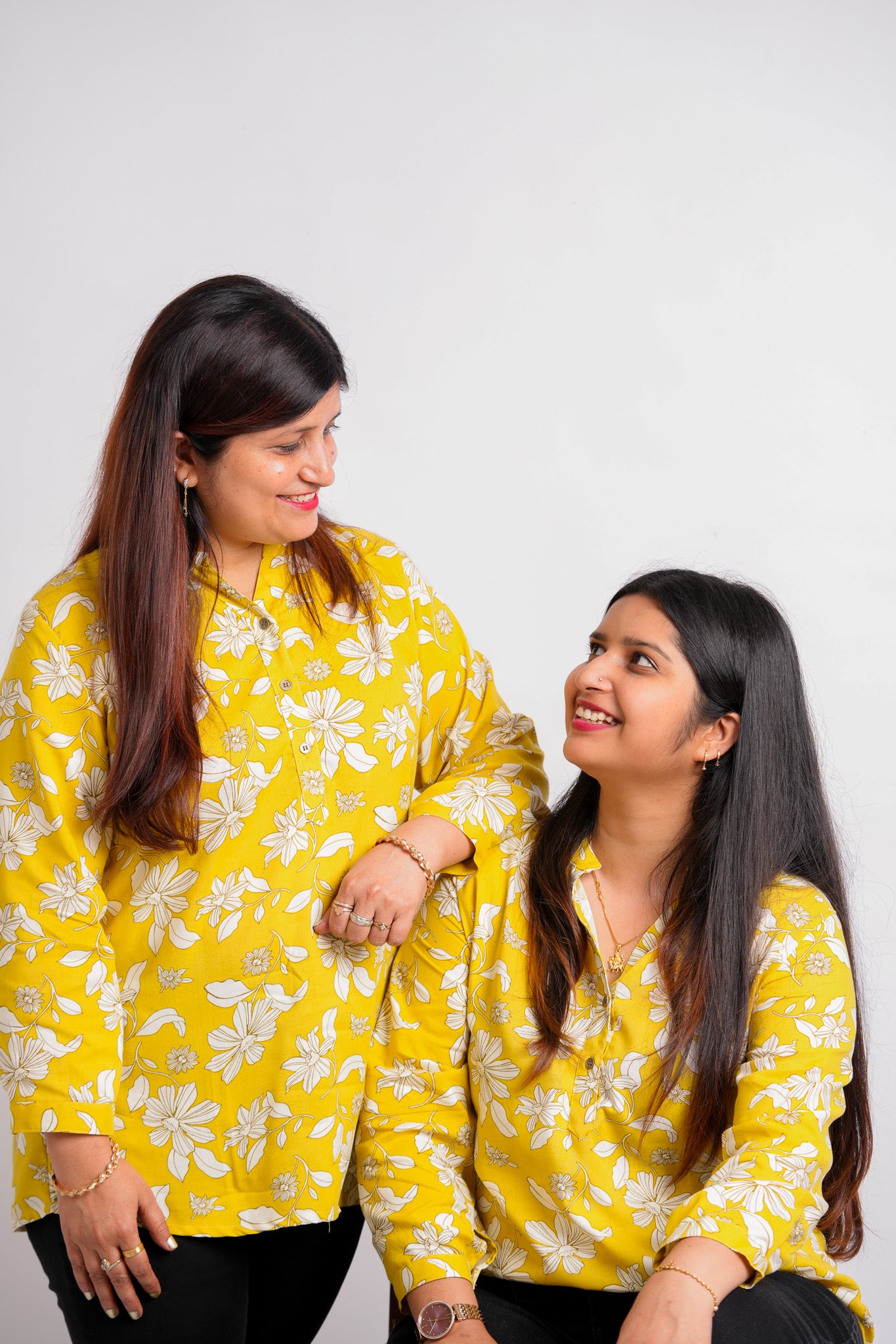 PRATIKSHA-CREAM AND YELLOW RAYON TUNIC