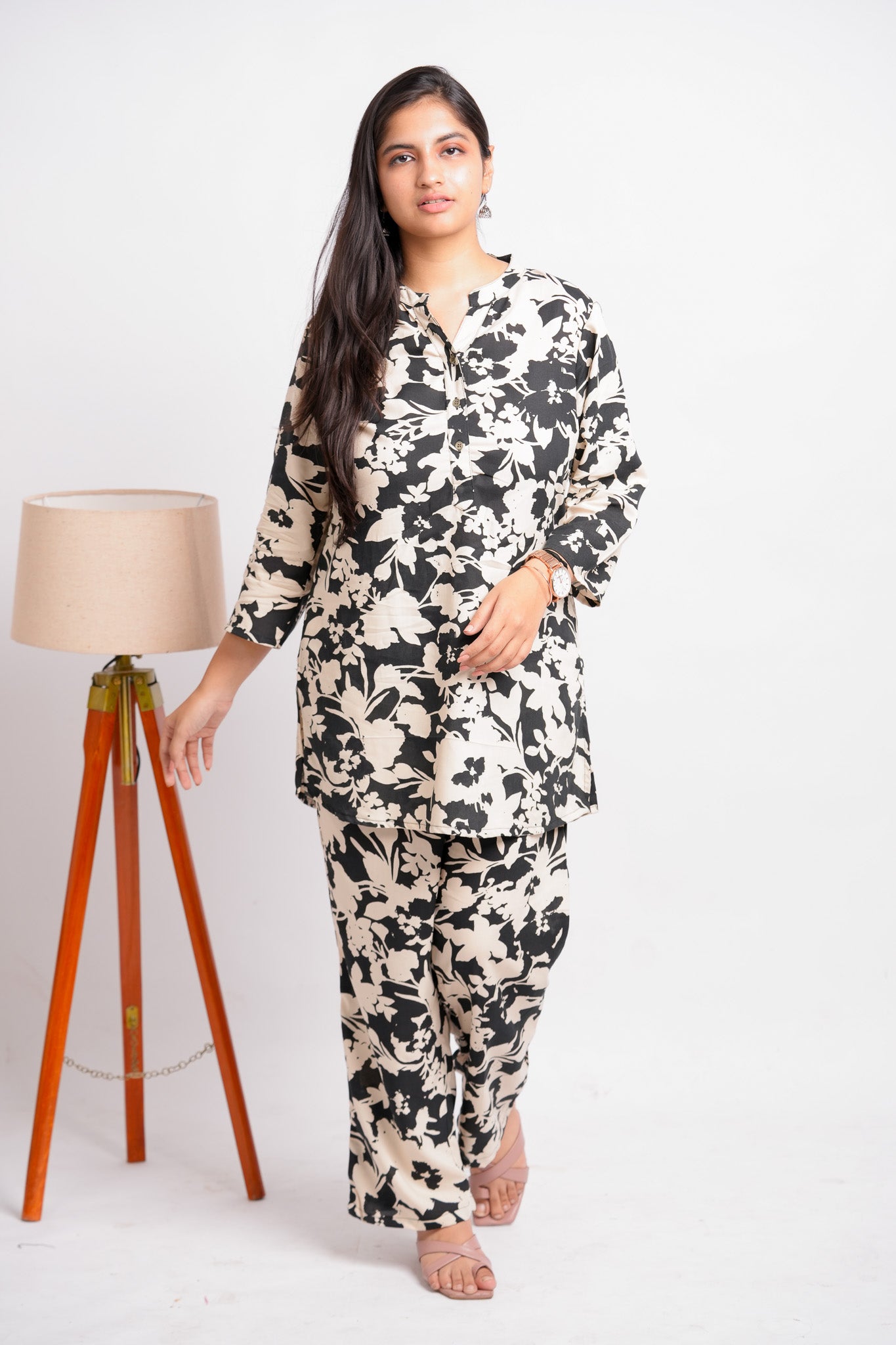 LERA- BLACK AND CREAM CO-ORD SET