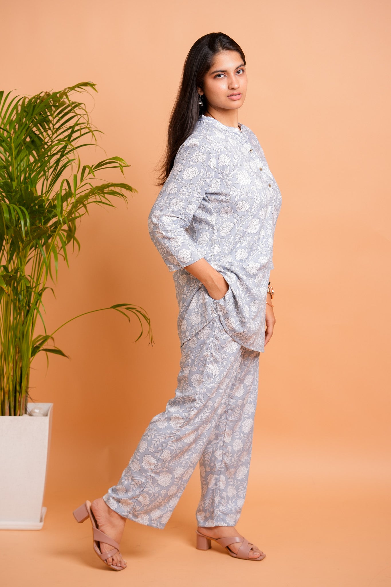 LOCHI- GREY AND WHITE CO-ORD SET