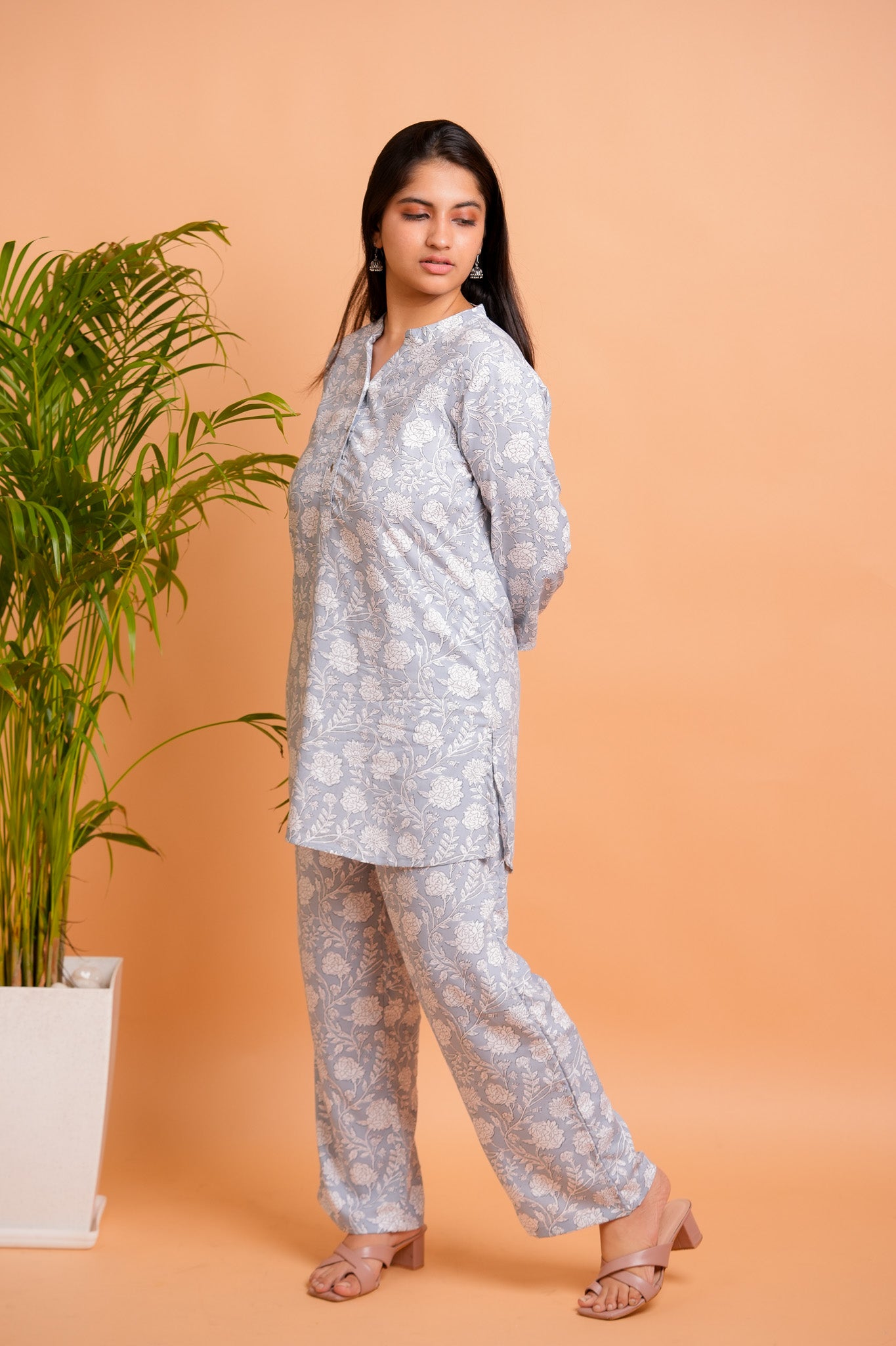 LOCHI- GREY AND WHITE CO-ORD SET