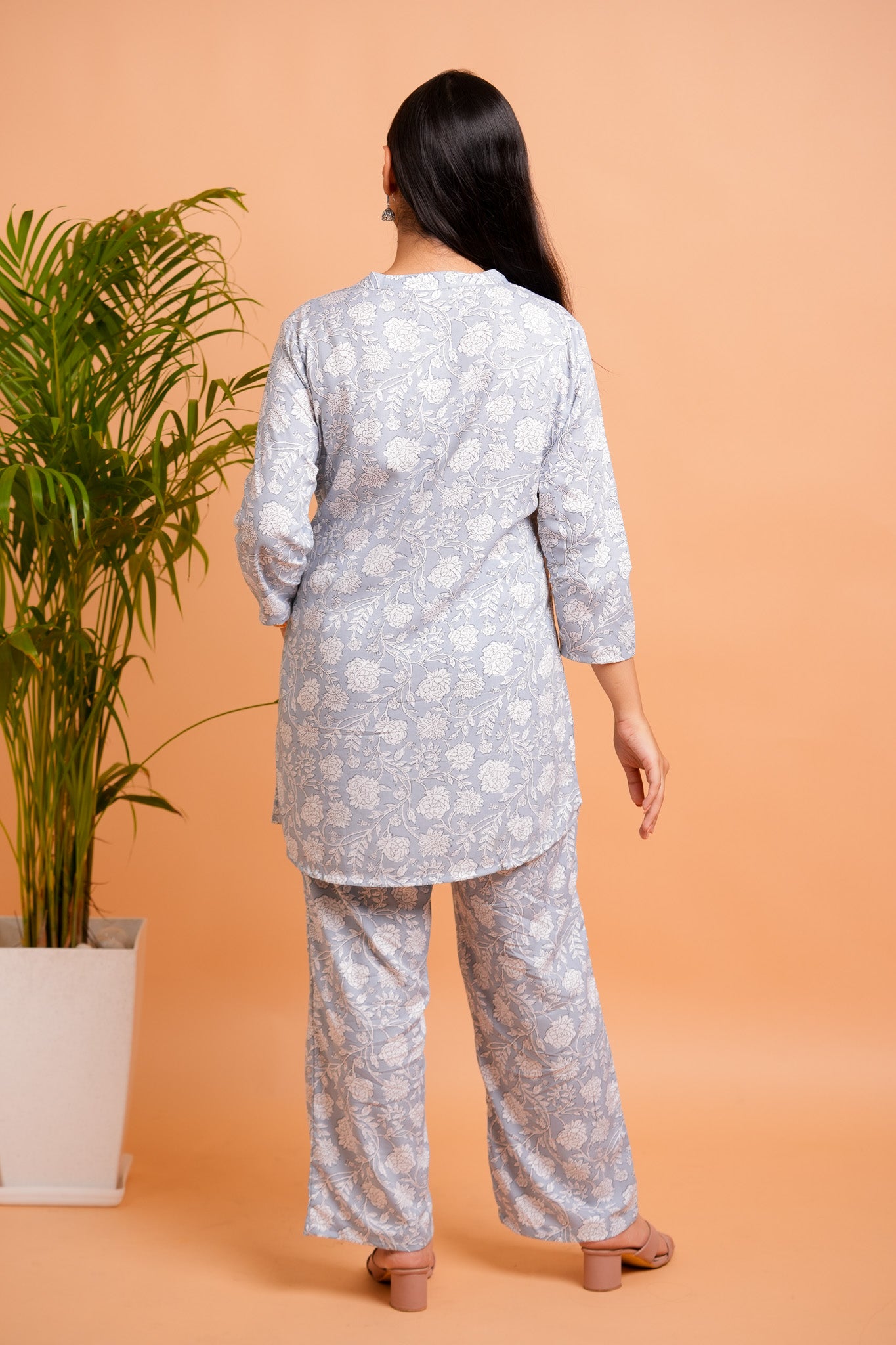 LOCHI- GREY AND WHITE CO-ORD SET