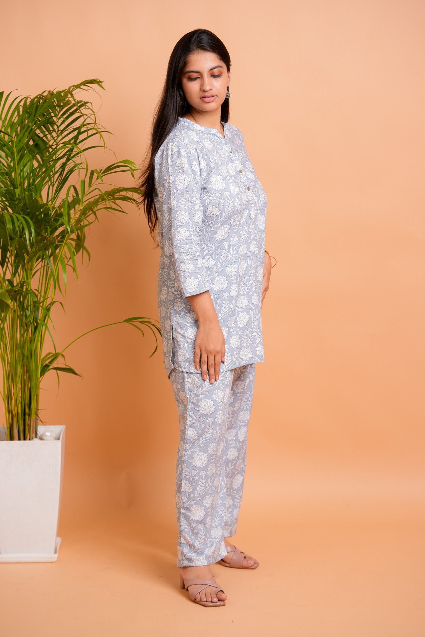 LOCHI- GREY AND WHITE CO-ORD SET