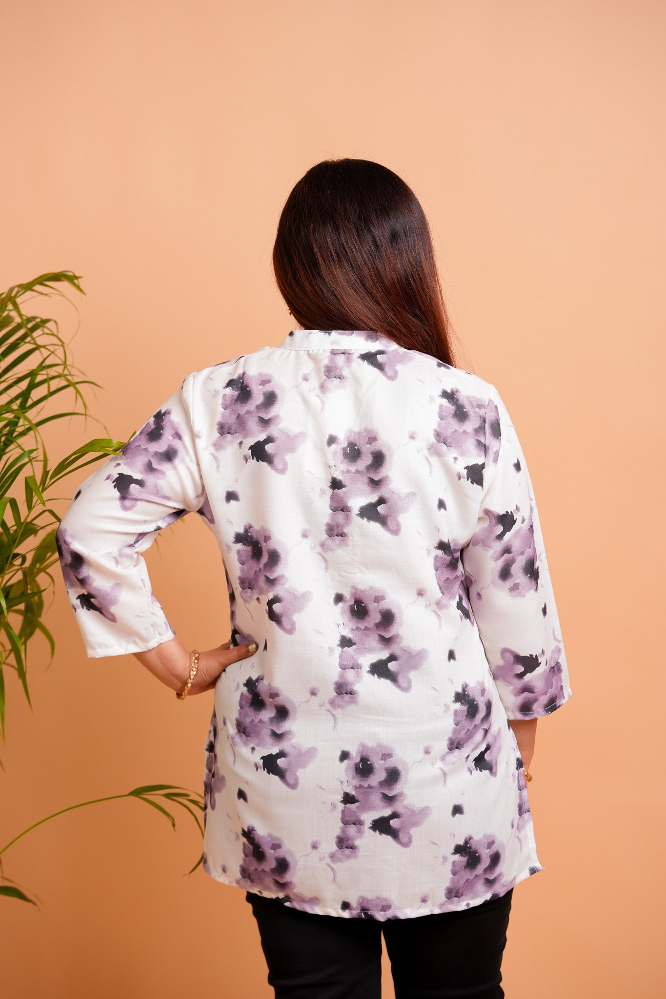 PIRA- WHITE AND PURPLE TUNIC