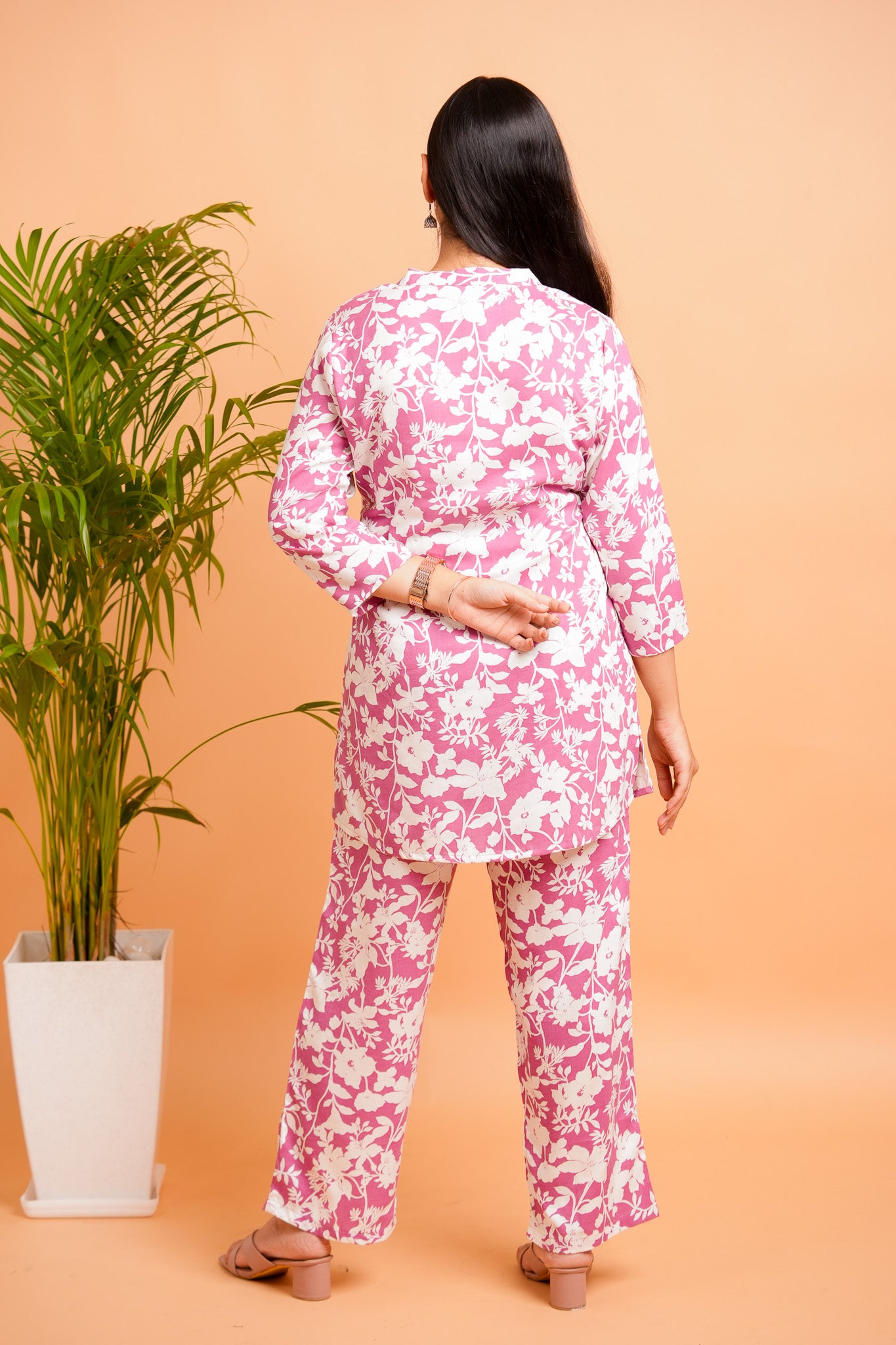 LAHIA- PURPLE AND WHITE CO-ORD SET