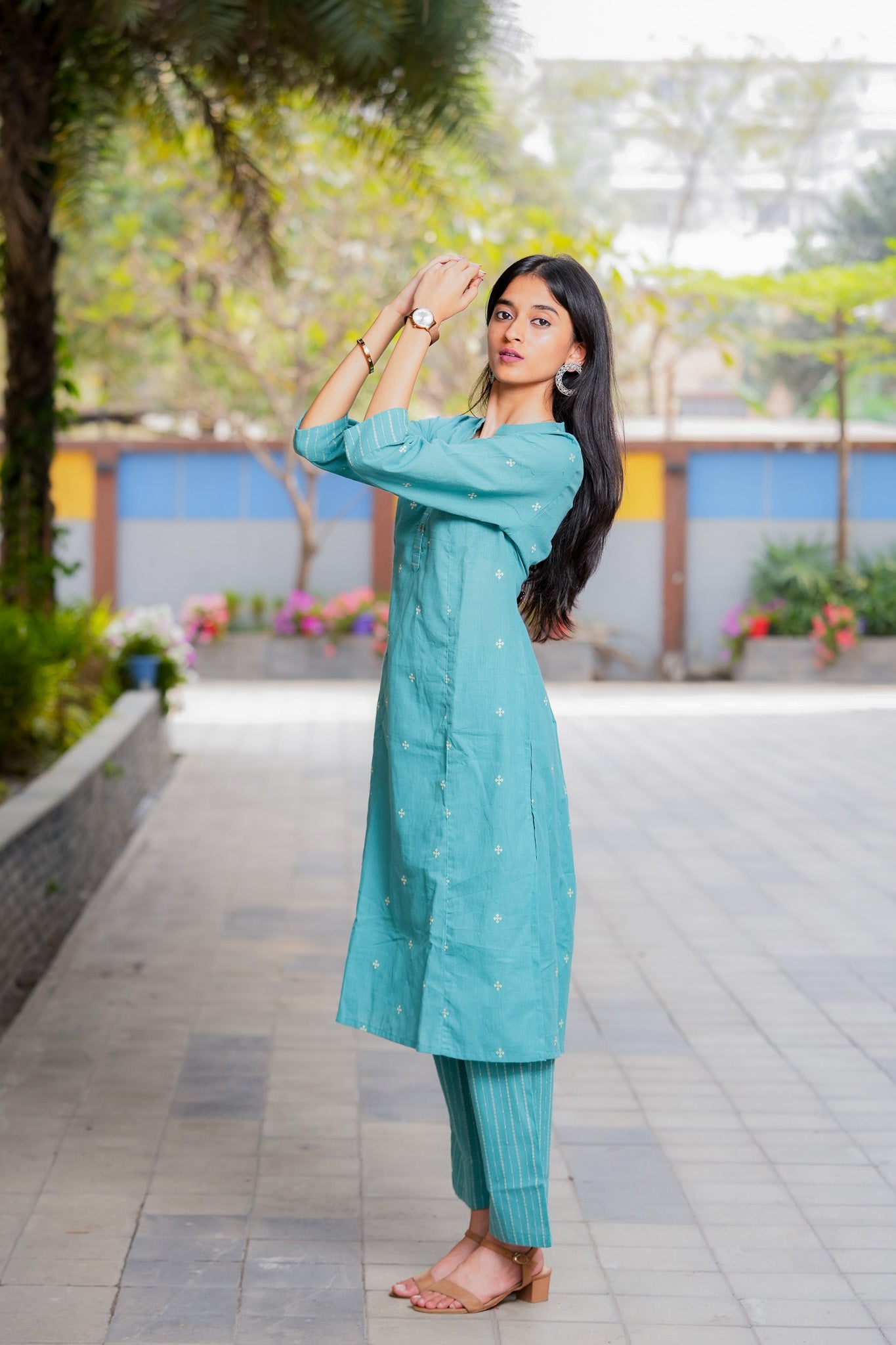 LAKIVA - HANDLOOM JUNGLE GREEN KURTA PANT