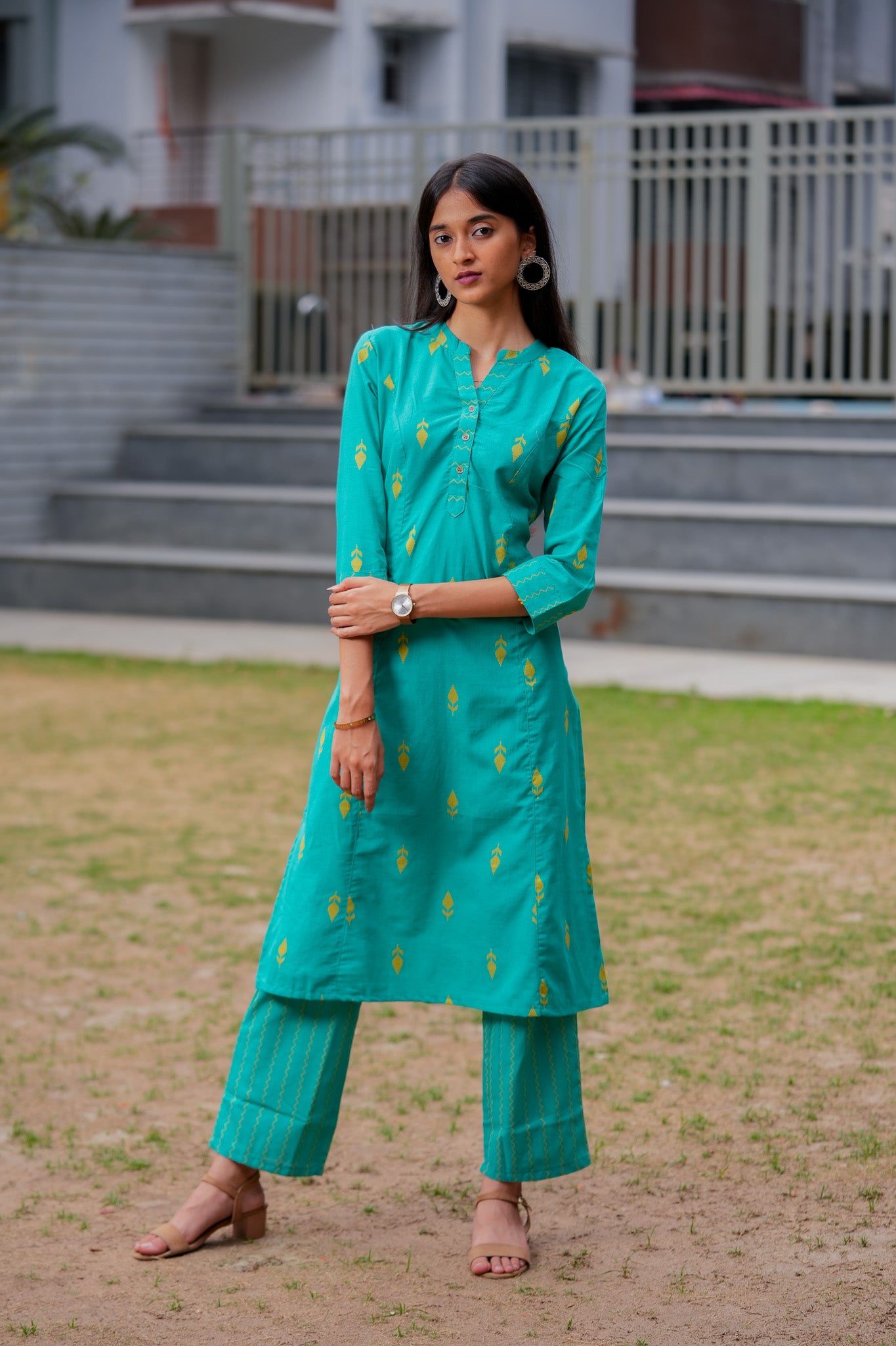 LIKHIT - HANDLOOM TURQUOISE KURTA PANT