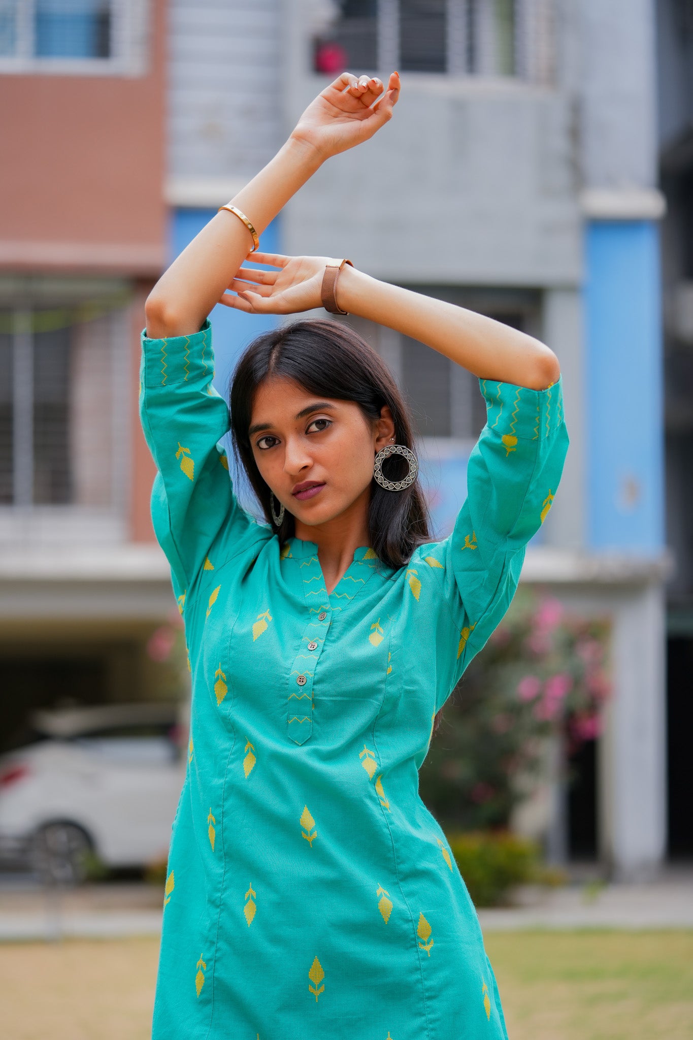 LIKHIT - HANDLOOM TURQUOISE KURTA PANT