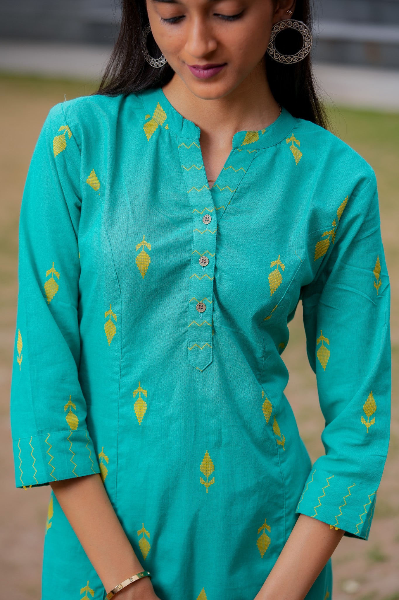 LIKHIT - HANDLOOM TURQUOISE KURTA PANT