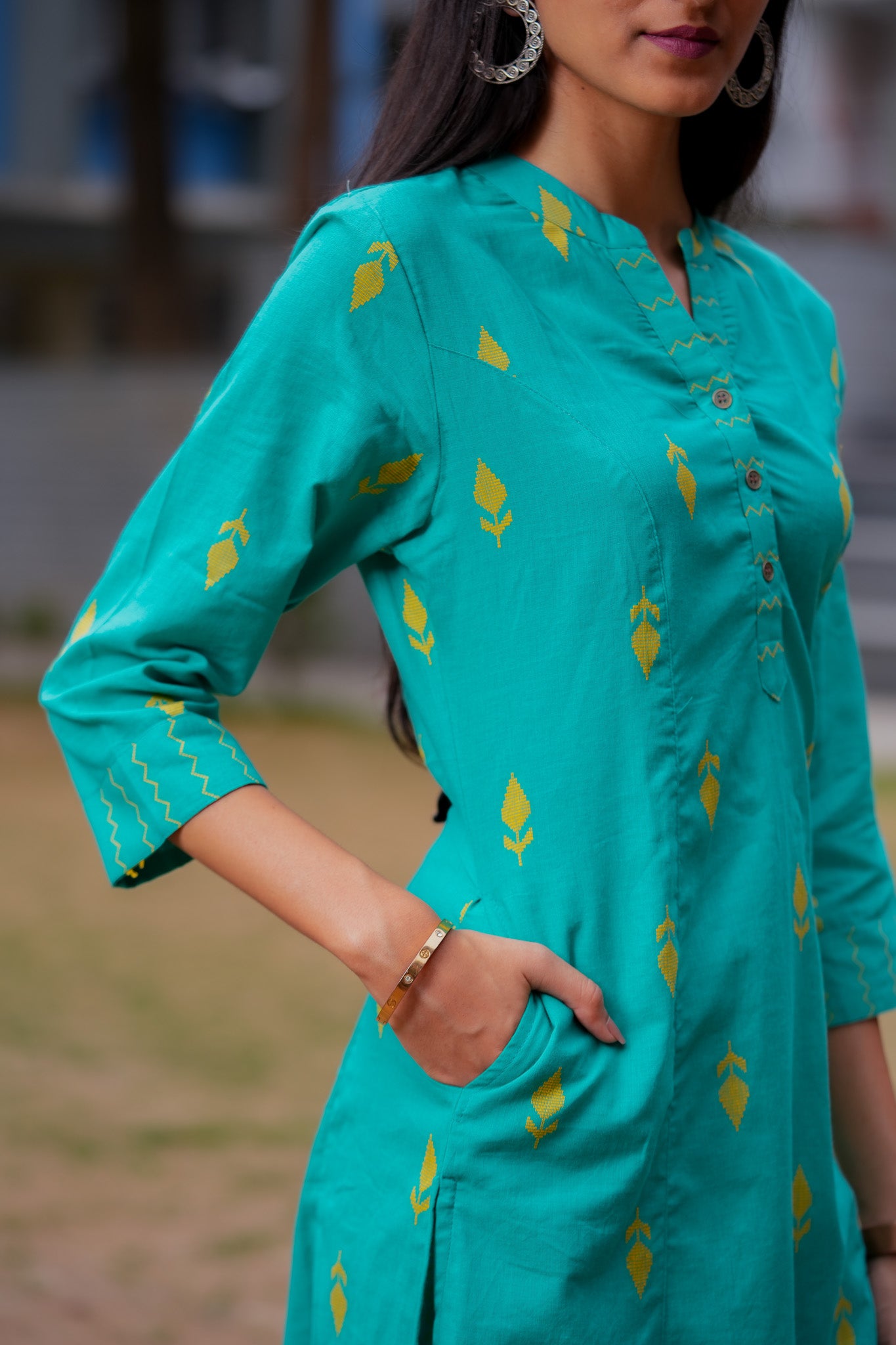 LIKHIT - HANDLOOM TURQUOISE KURTA PANT