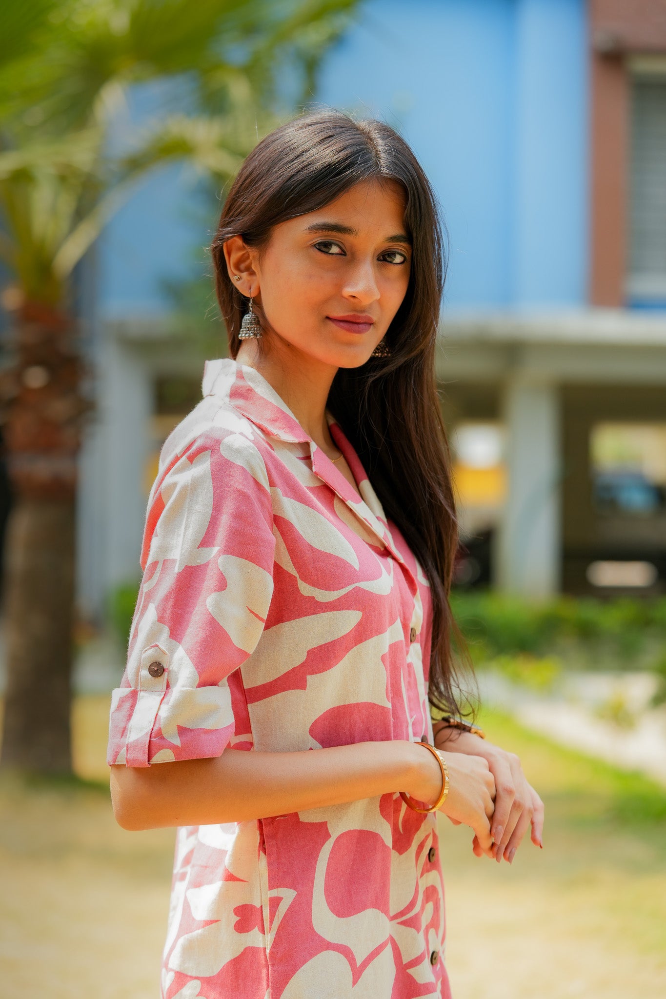 LIPSA- ROSE PINK CO-ORD SET WITH BAND COLLAR