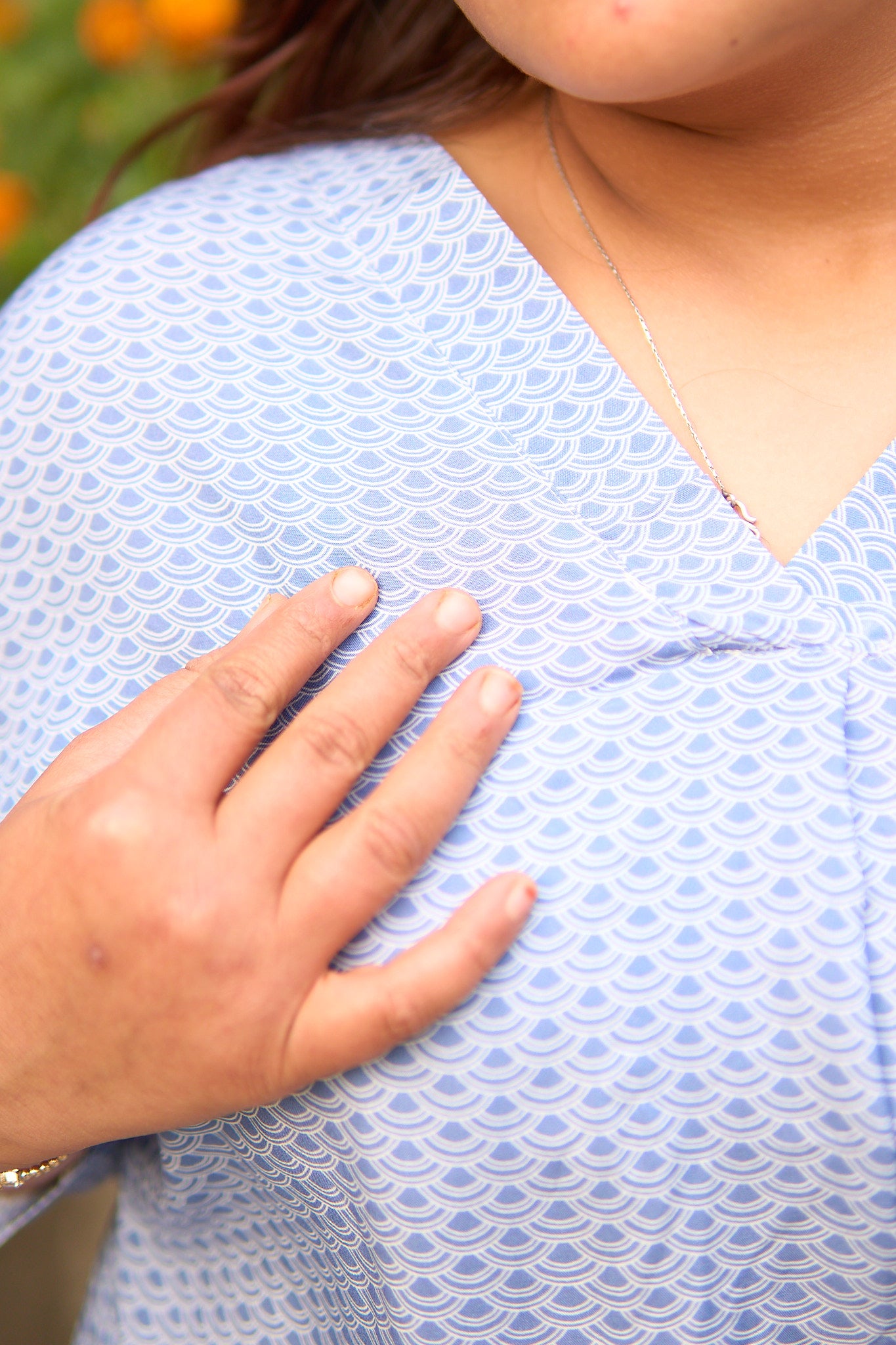 Parthavi-Powder blue pleated tunic
