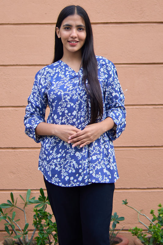 Pavika-Navy blue short tunic