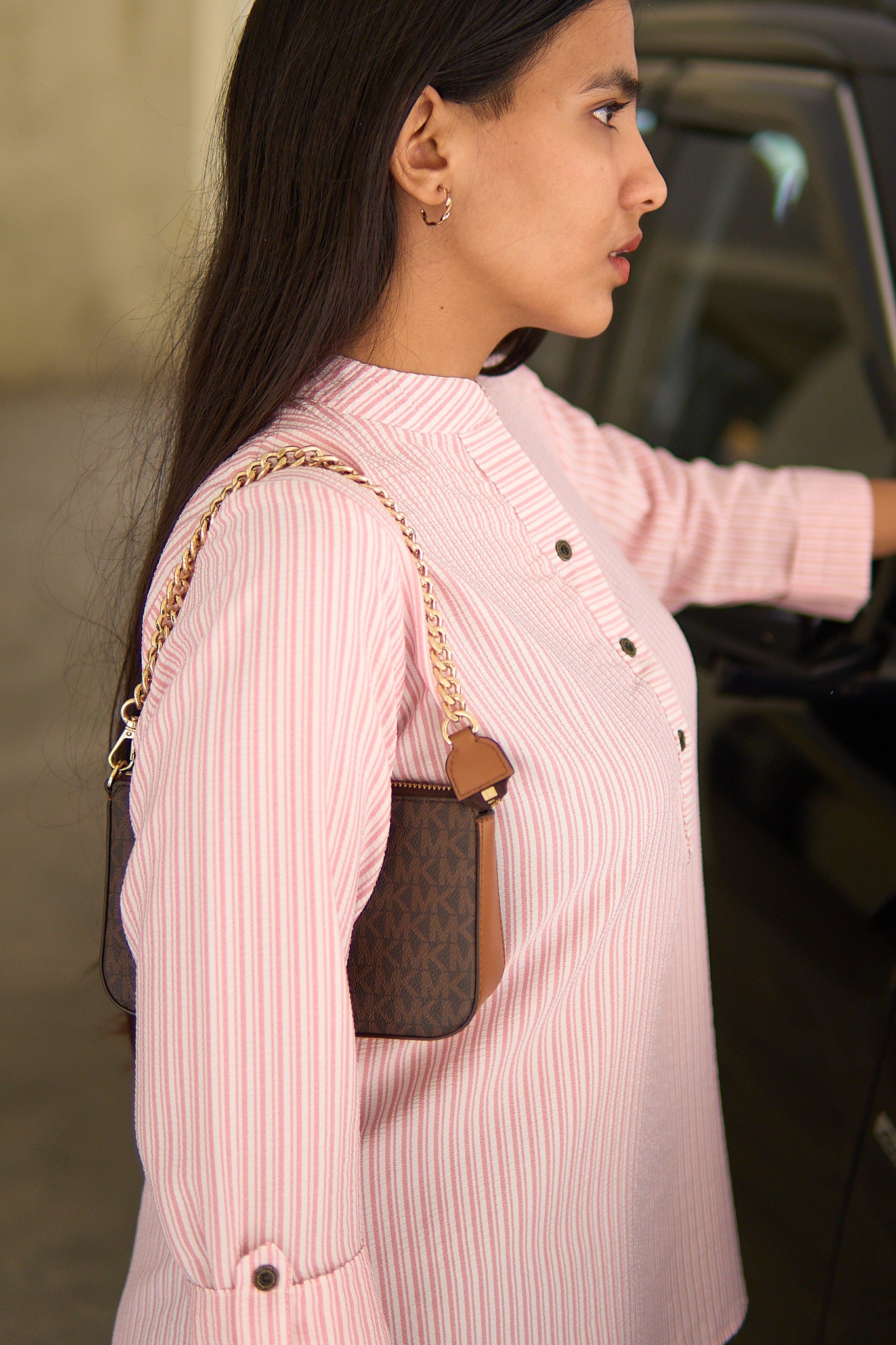 Priksha-Casual stripes cotton crepe