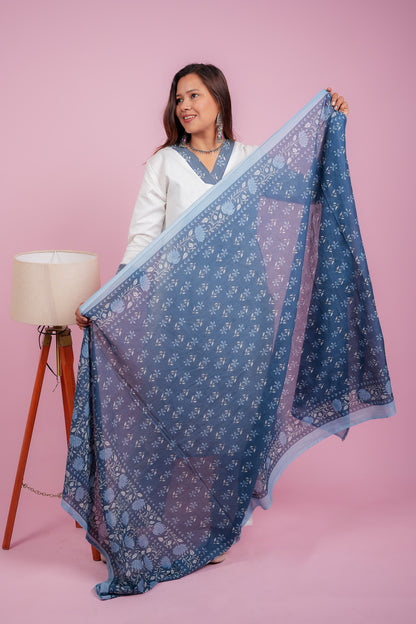 ADEERA- WHITE COTTON FLEX KURTA SET