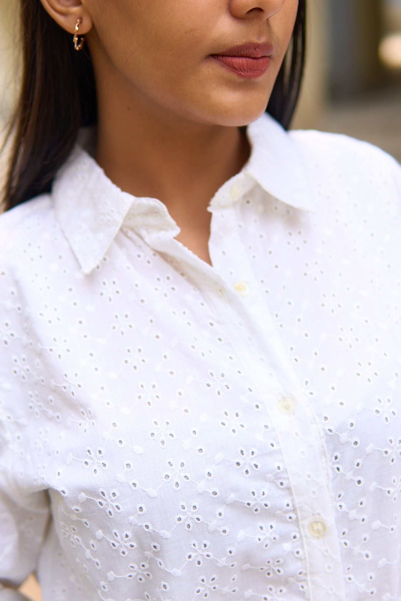 Chara- White cotton hakoba women shirt