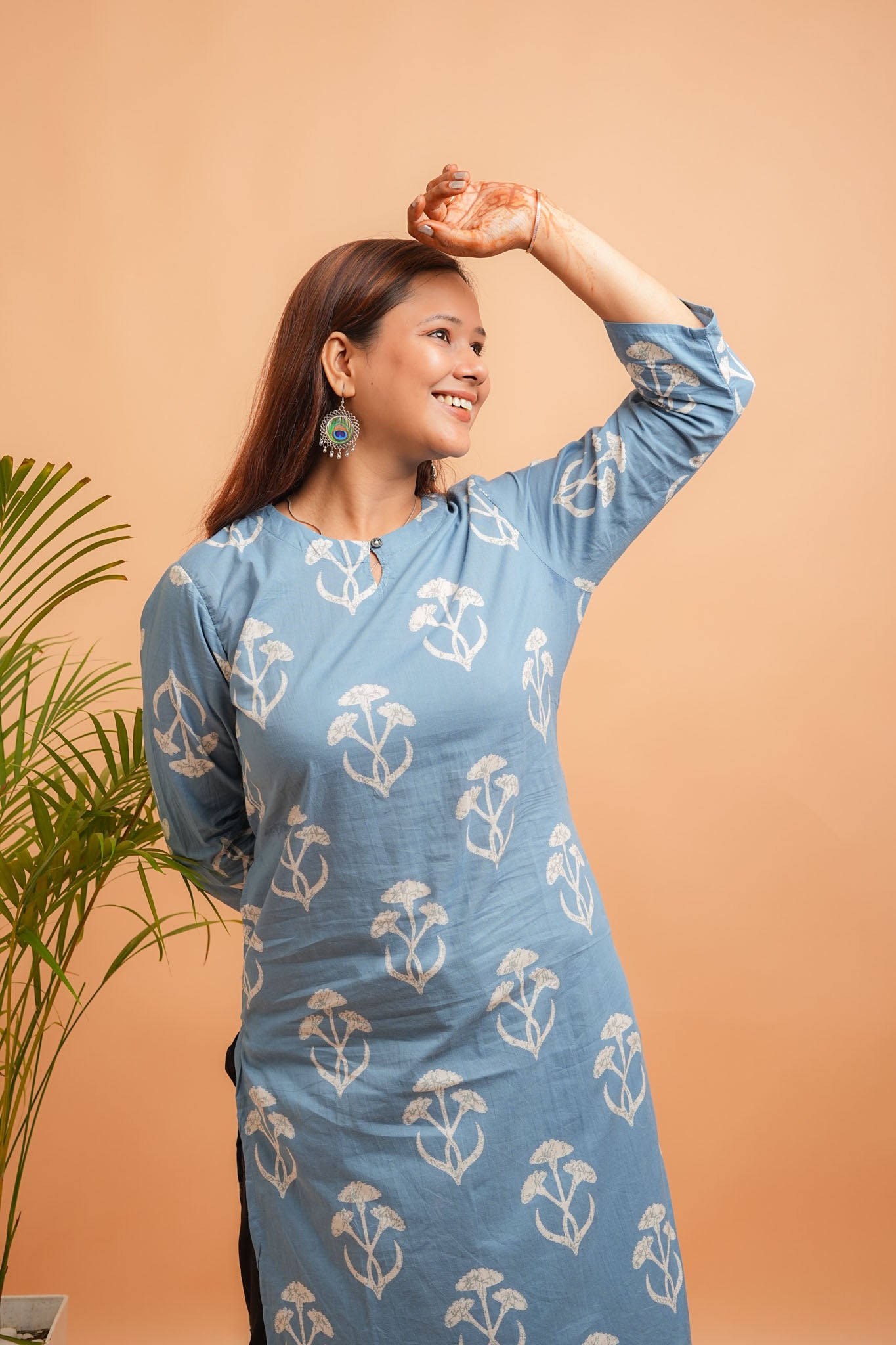 KYNA - POWDER BLUE COTTON KURTA