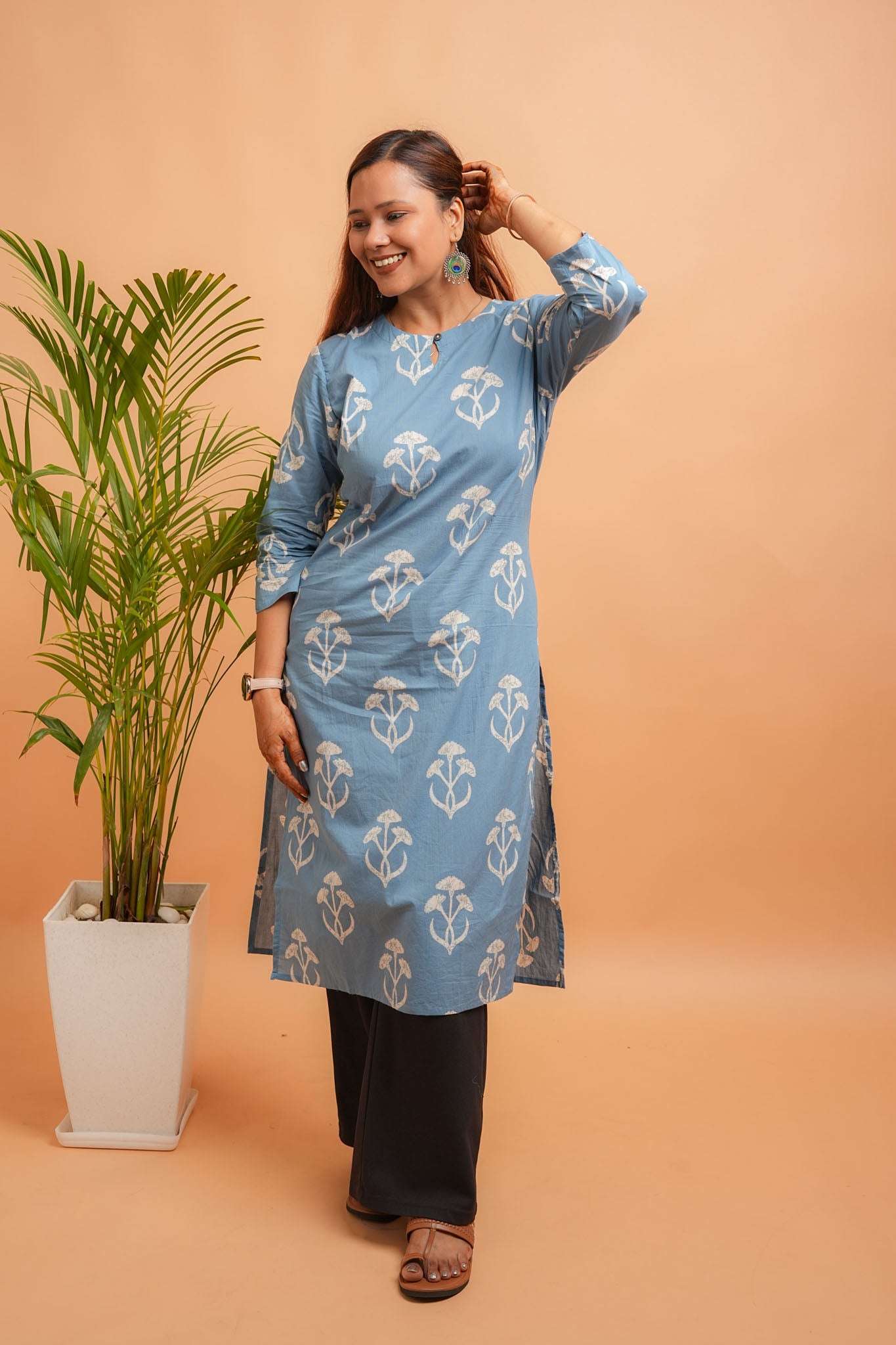 KYNA - POWDER BLUE COTTON KURTA