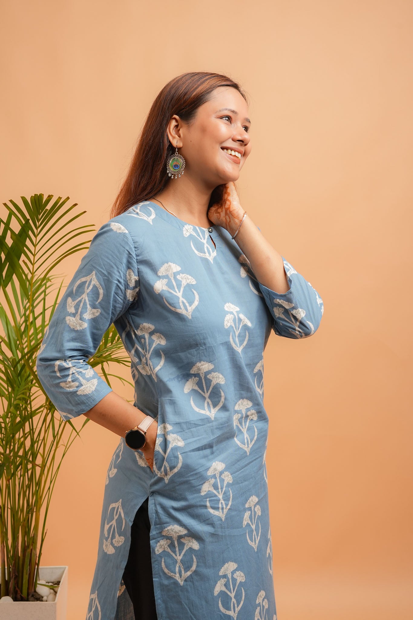KYNA - POWDER BLUE COTTON KURTA