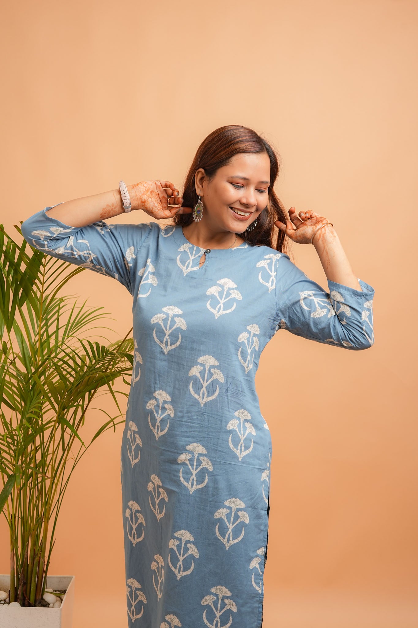KYNA - POWDER BLUE COTTON KURTA
