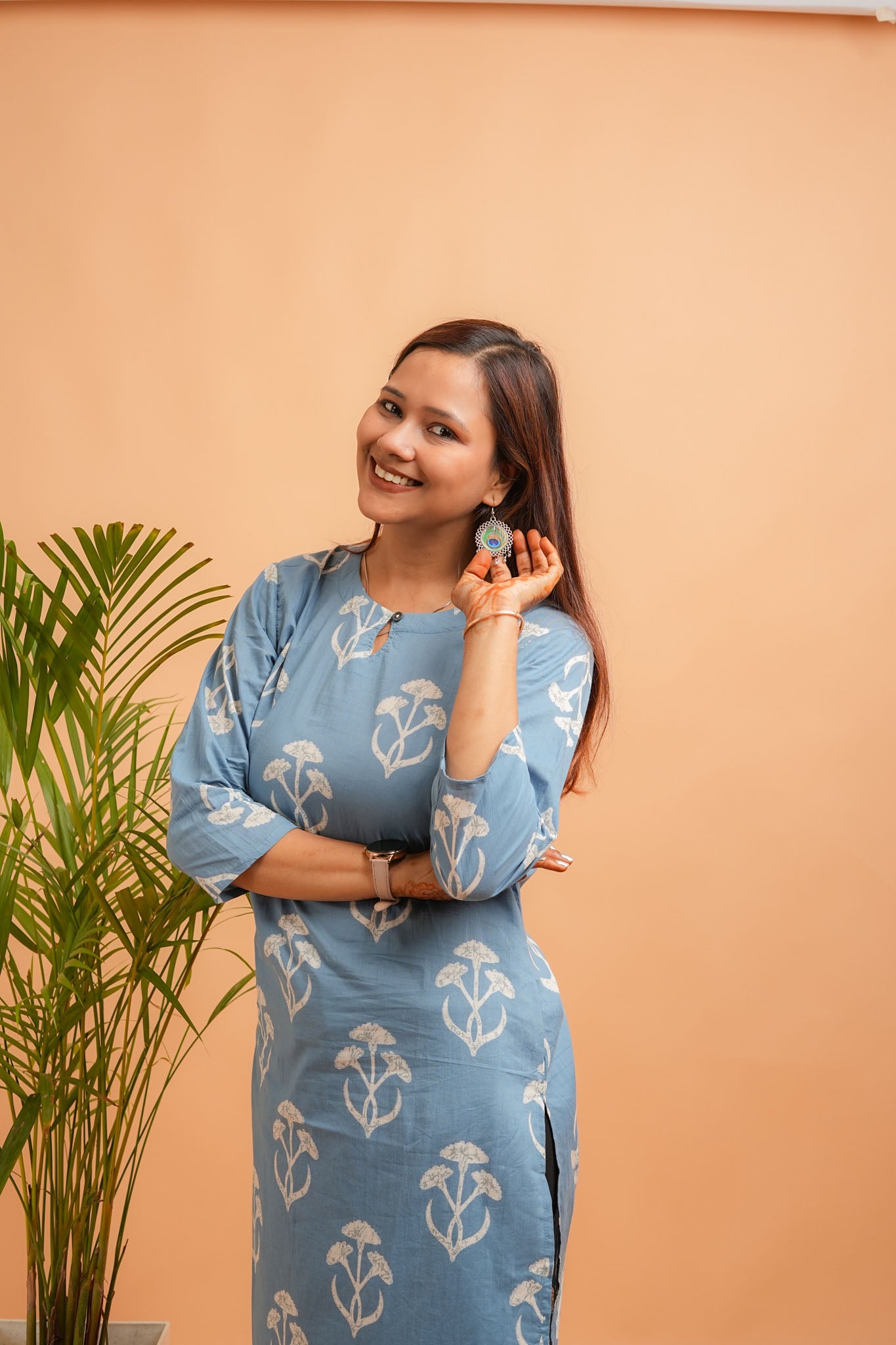 KYNA - POWDER BLUE COTTON KURTA