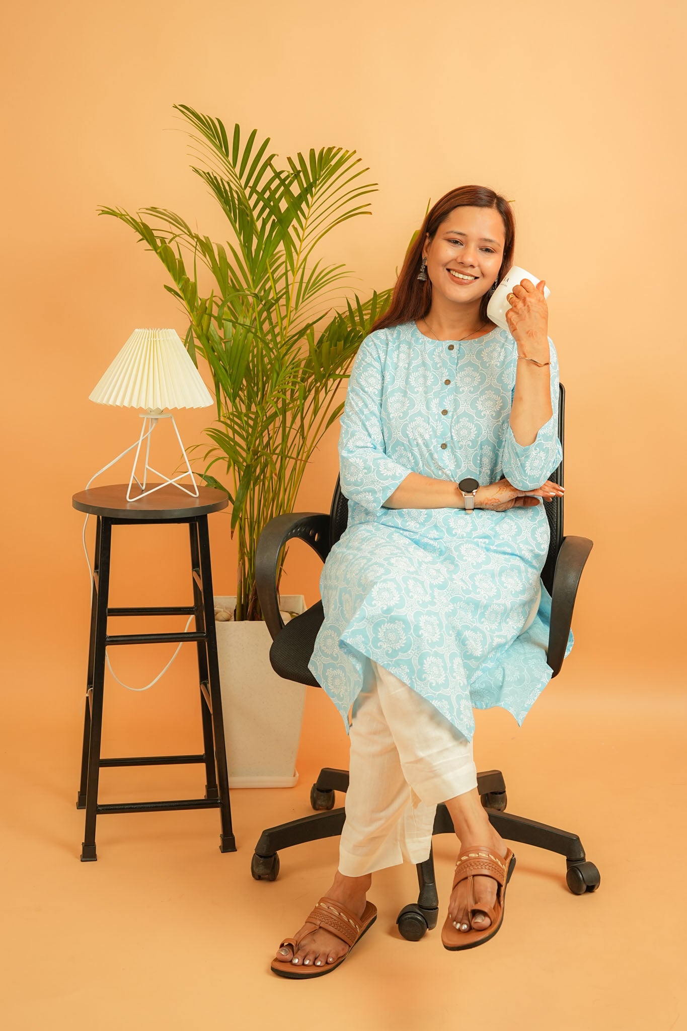 KAARI- SKY BLUE COTTON KURTA