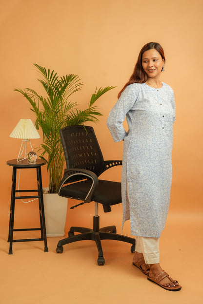 KAANCHI- LAVENDER COTTON KURTA