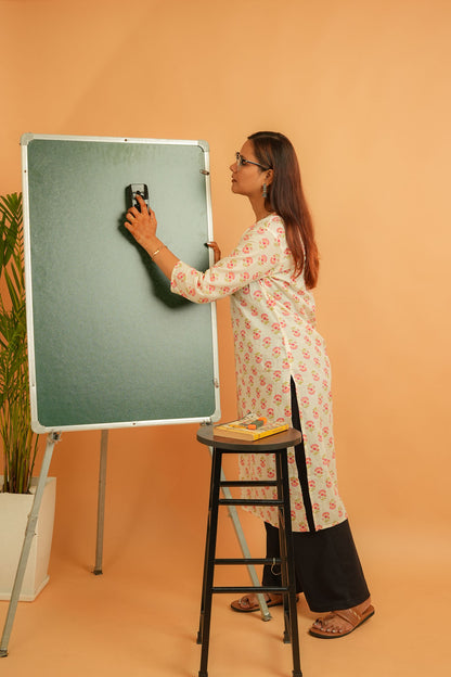 KOHI- CREAM COTTON KURTA