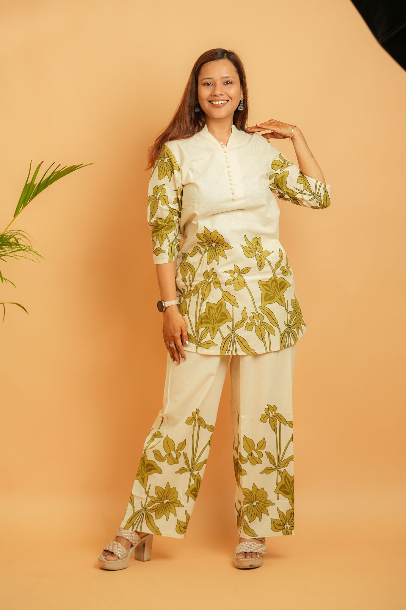 LAANI-NATURAL & GREEN COTTON FLEX CO-ORD SET