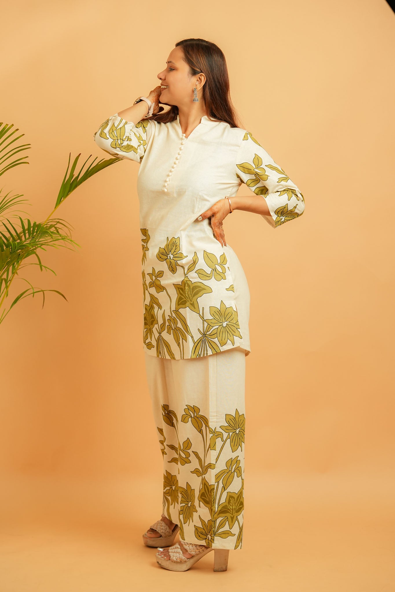 LAANI-NATURAL & GREEN COTTON FLEX CO-ORD SET