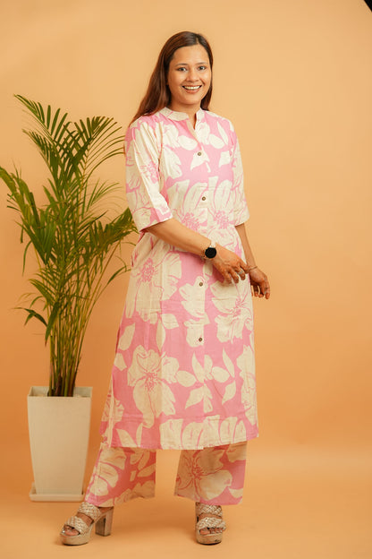 LAIRA- PINK COTTON FLEX CO-ORD SET