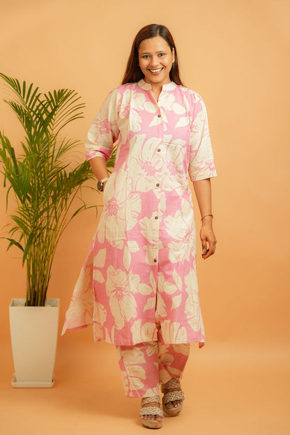 LAIRA- PINK COTTON FLEX CO-ORD SET
