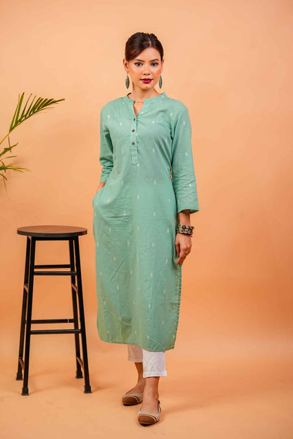 KERA- PISTA HANDLOOM WOVEN KURTA