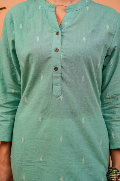 KERA- PISTA HANDLOOM WOVEN KURTA