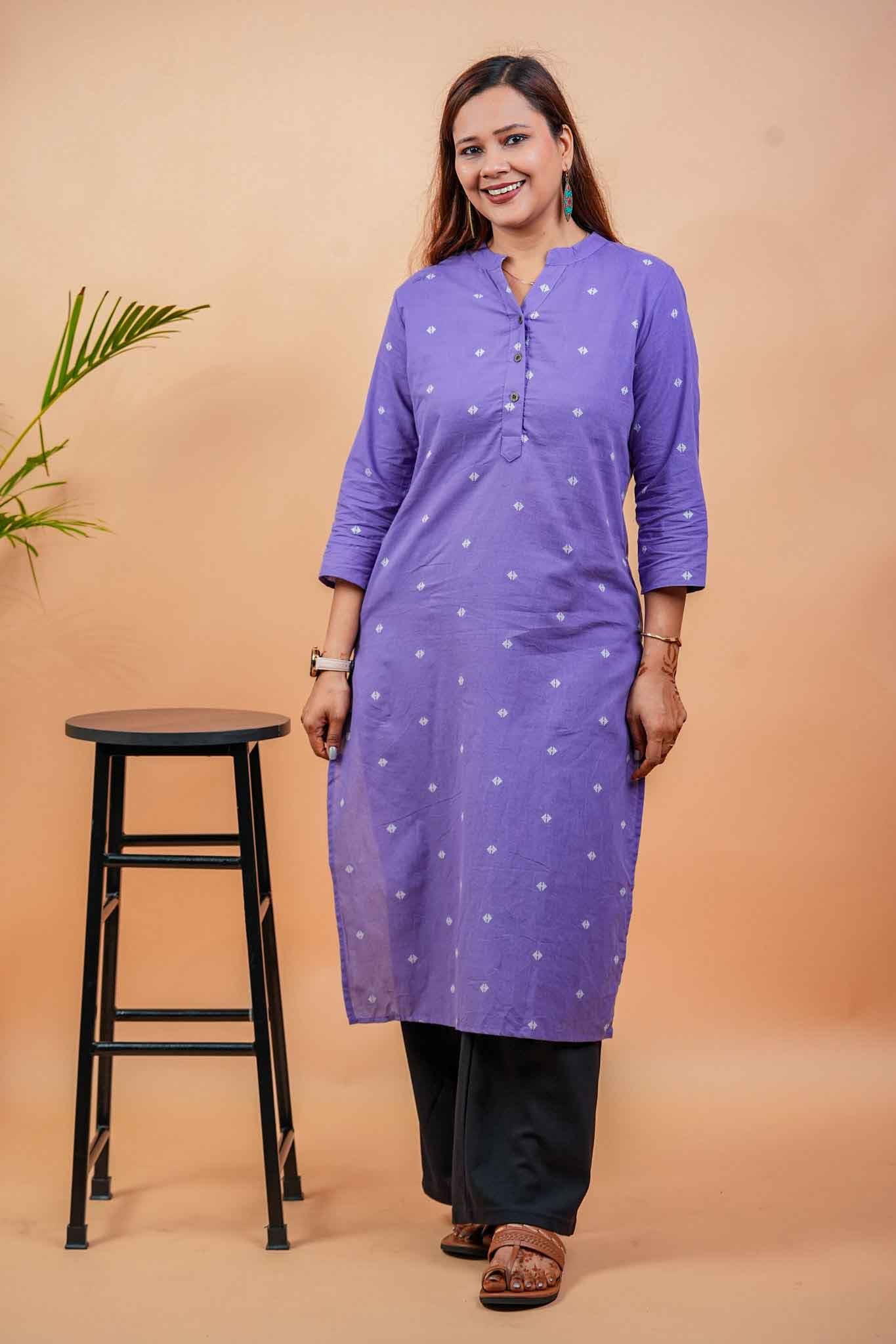 KOSHI- PURPLE HANDLOOM WOVEN KURTA