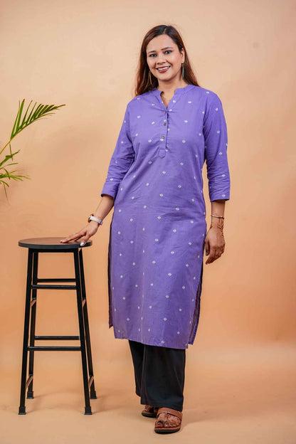 KOSHI- PURPLE HANDLOOM WOVEN KURTA