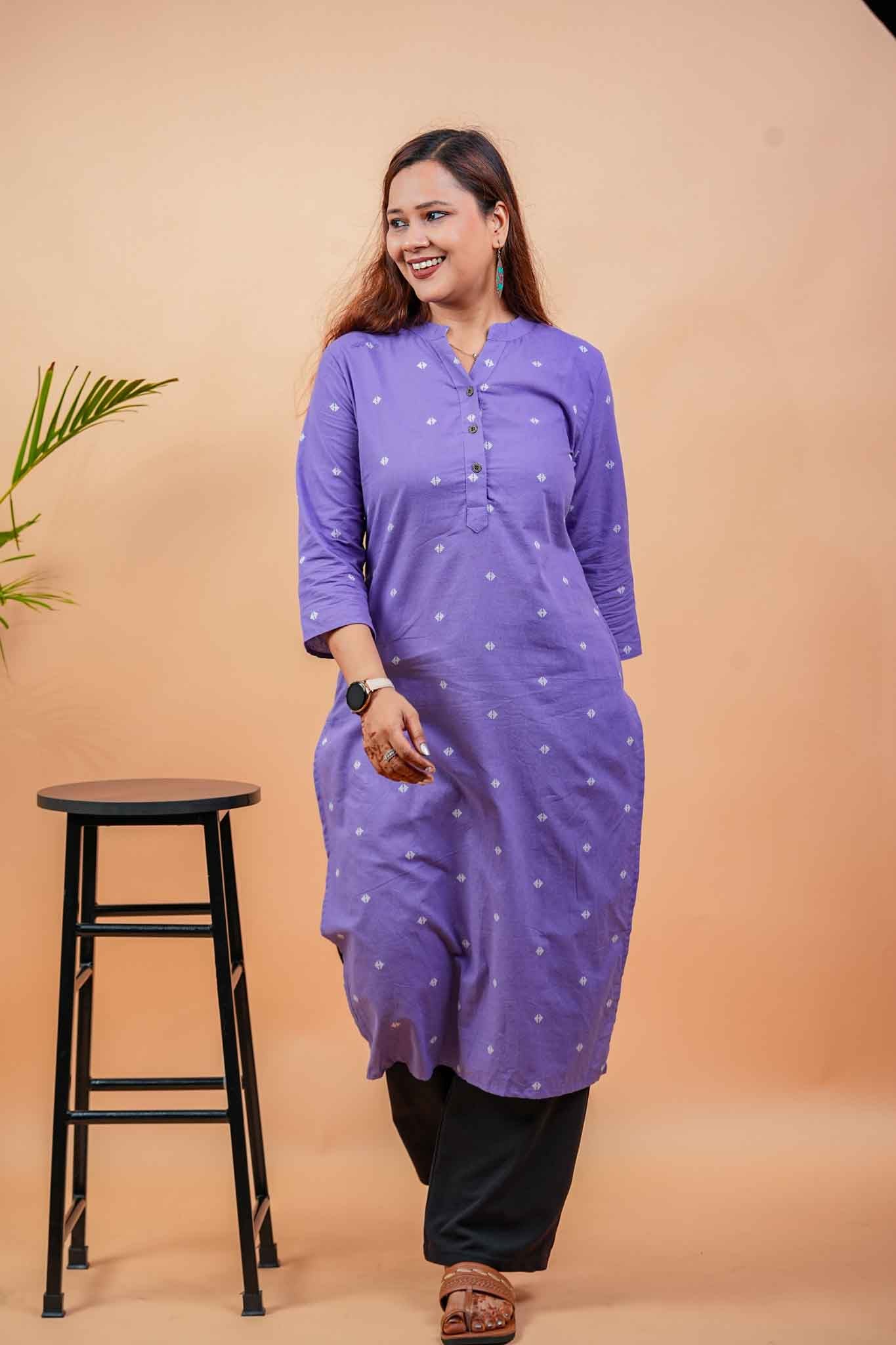 KOSHI- PURPLE HANDLOOM WOVEN KURTA