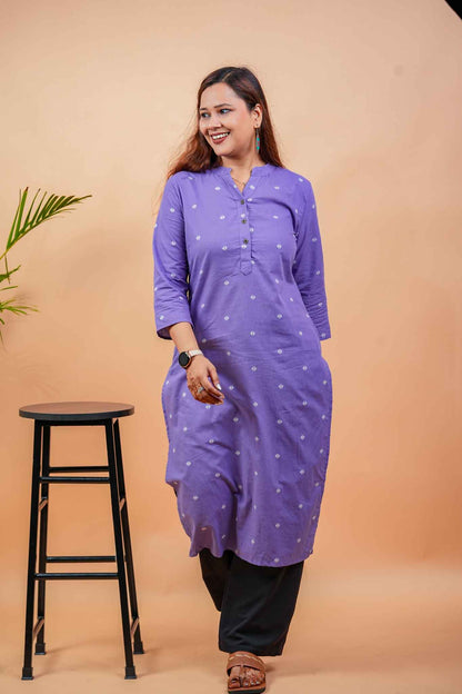 KOSHI- PURPLE HANDLOOM WOVEN KURTA