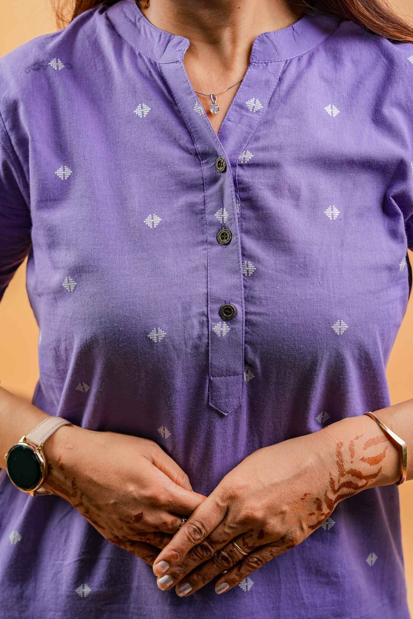 KOSHI- PURPLE HANDLOOM WOVEN KURTA