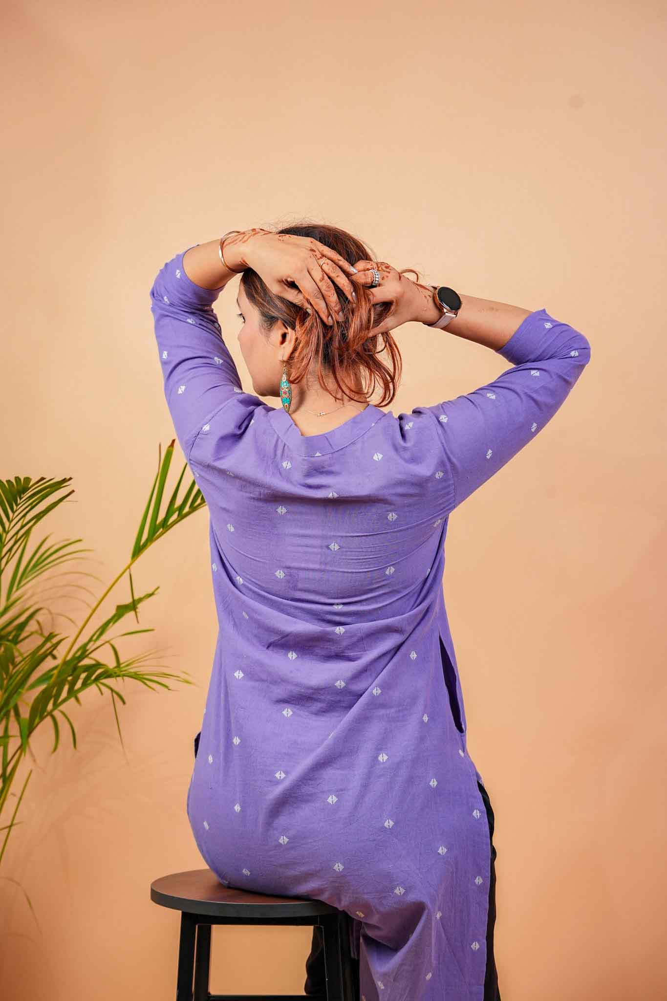KOSHI- PURPLE HANDLOOM WOVEN KURTA