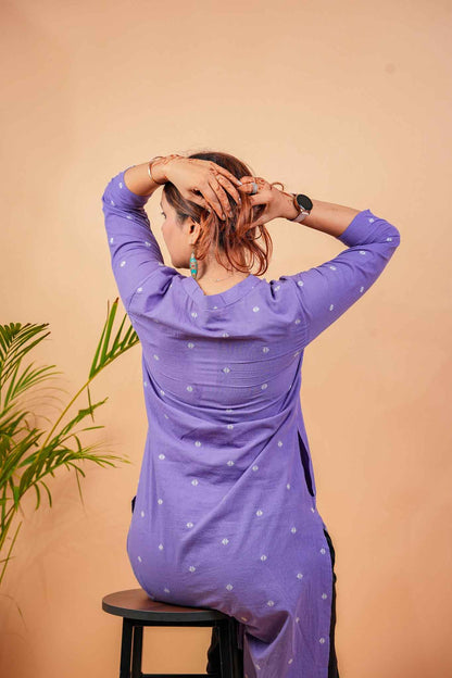 KOSHI- PURPLE HANDLOOM WOVEN KURTA